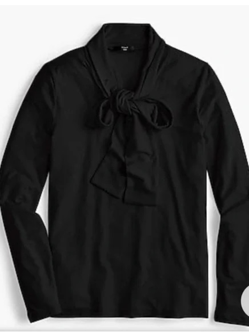 NWOT J. Crew Tencel Tie-Neck Bow Long Sleeve Blouse in Black